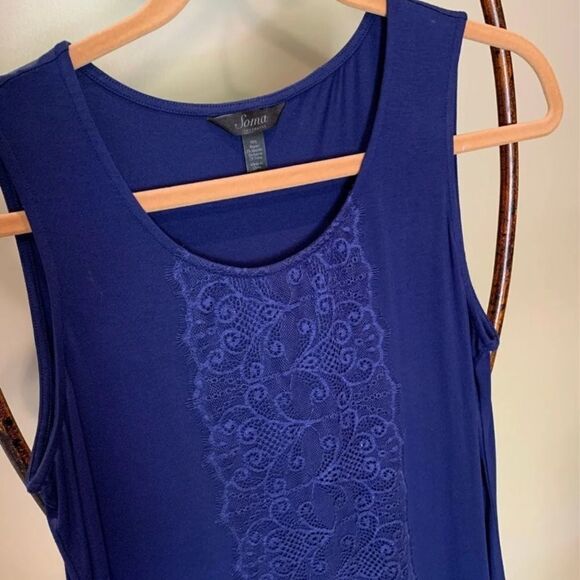 SOMA Midnight Blue Lace Trim Tank M - Picture 2 of 5